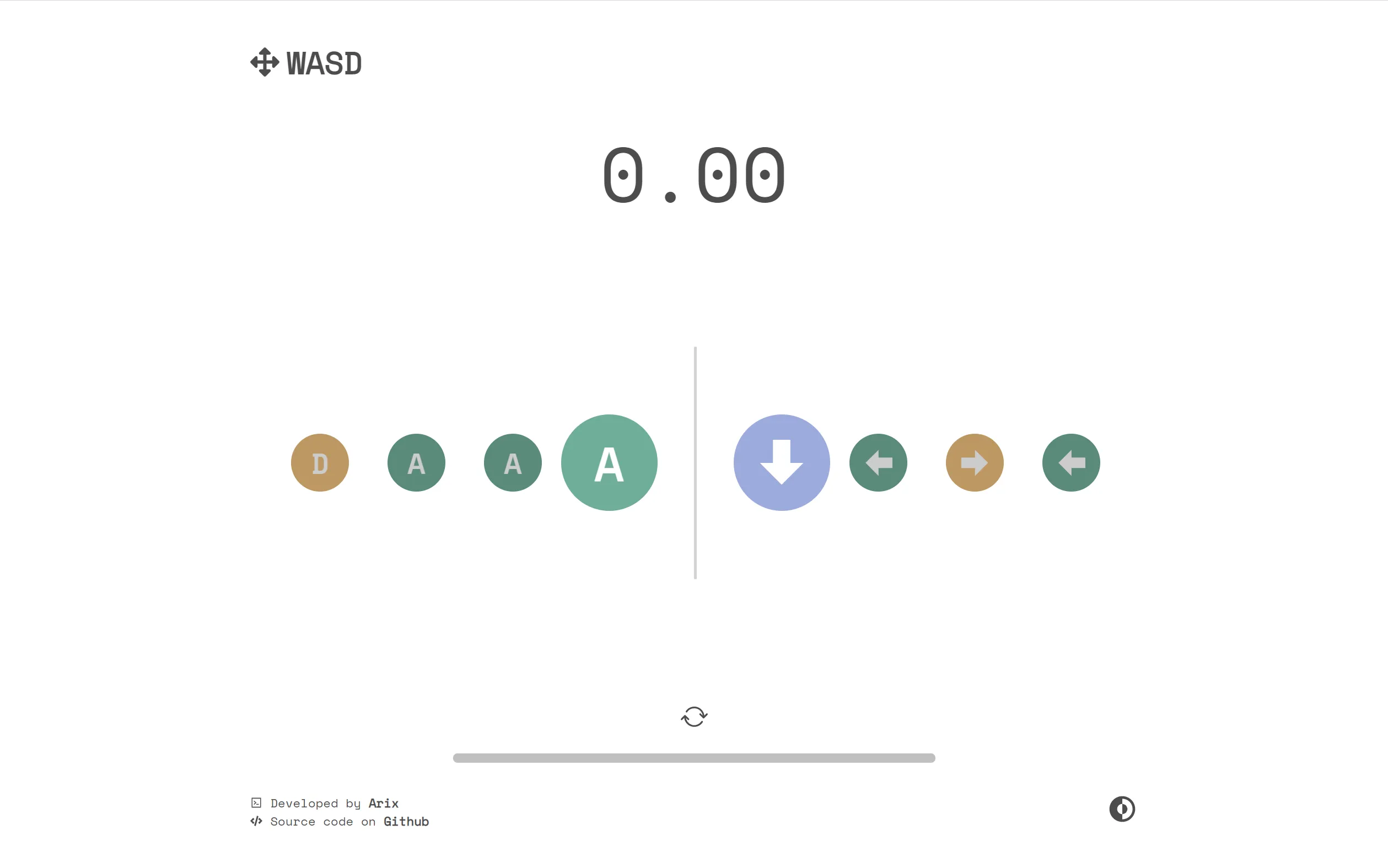 Landing page of WASD